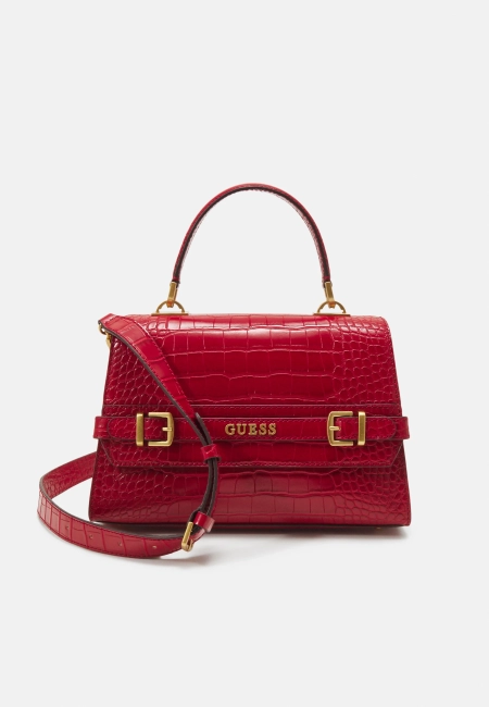 Sac Guess Maluca Trapèze En Simili Croco - Ensemble Sac à Main + Portefeuille, Neuf Avec étiquettes