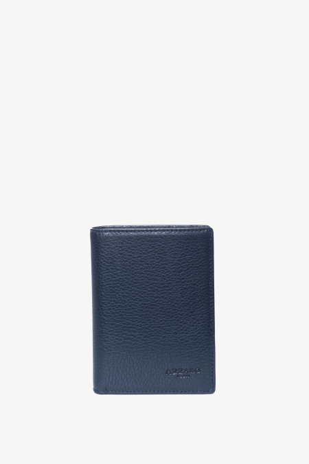 Porte-chéquier Pliable En Cuir Akshide - Bleu, Taille M, Dimensions Fermé 21x9 Cm - Protection Pratique