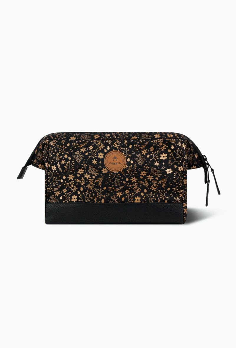 Trousse de toilette fleurs terracotta doré pour filles